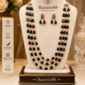 Premium Multi-Color Pearl Beaded Necklace Set