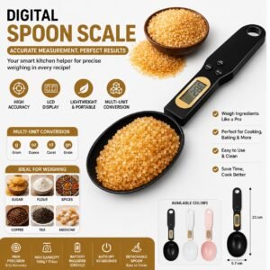 Digital Electronic Kitchen Spoon Scale with LCD Display for Measuring Sugar, Coffee, Tea, Flour and Spices