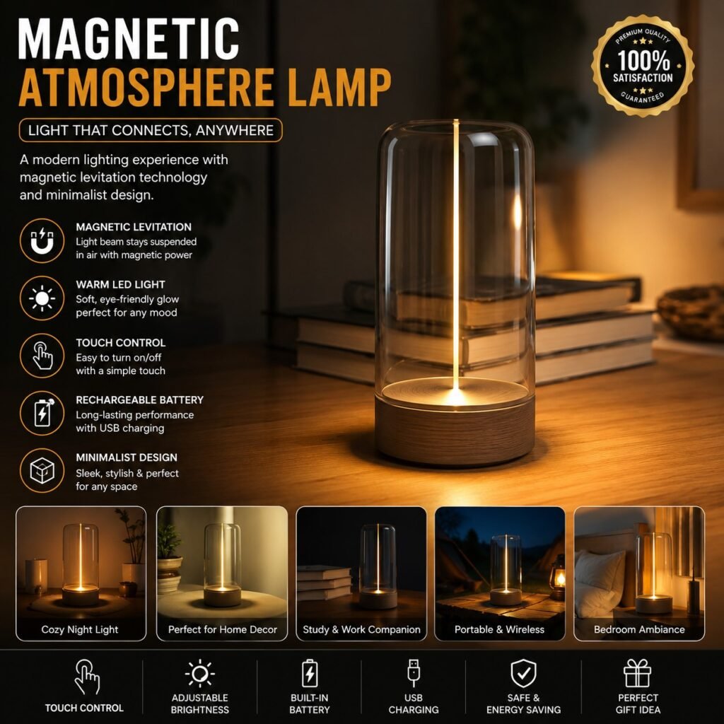 Modern Magnetic Balance LED Table Lamp with Warm Light for Bedroom, Office and Home Decoration