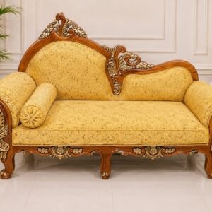 Premium Segun Wood Royal Divan with Hand-Carved Wooden Frame and Luxury Upholstery